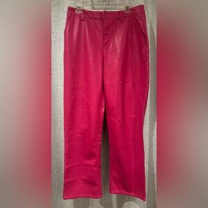 Women’s ASOS DESIGN Faux Leather Straight Leg Pink Pants.‎ Size 8.